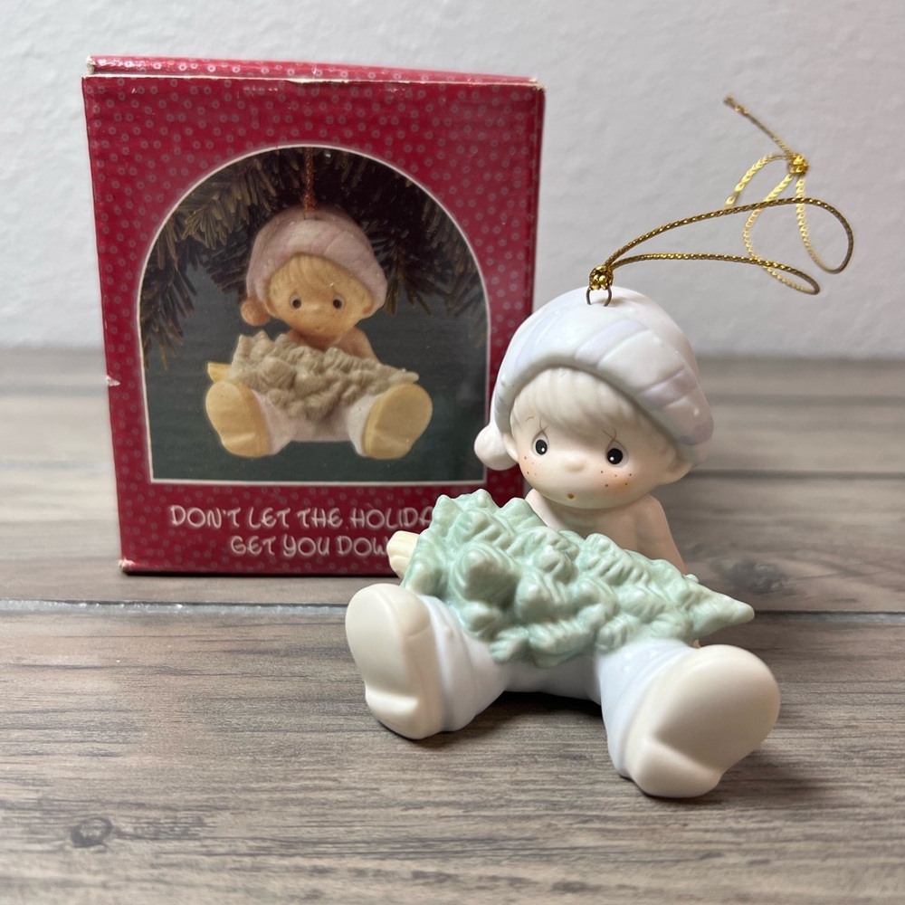 Precious Moments Vintage Don't Let The Holidays Get You Down Christmas Ornament